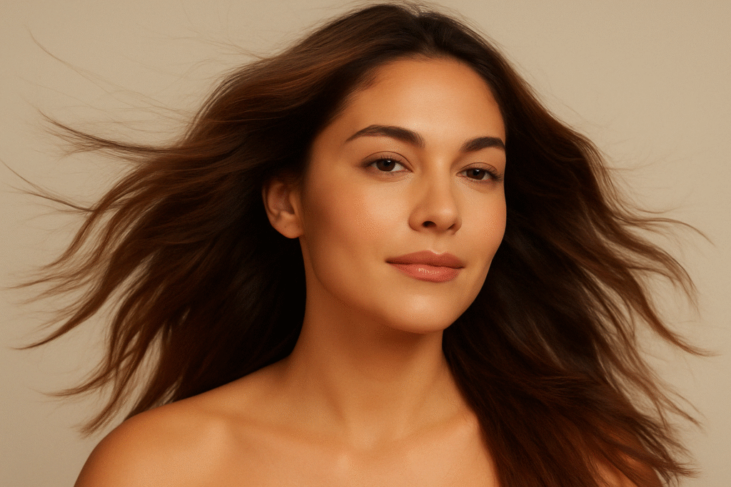 Windblown Beauty in Soft Light